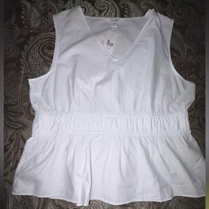 Calvin Klein White Sleeveless Blouse